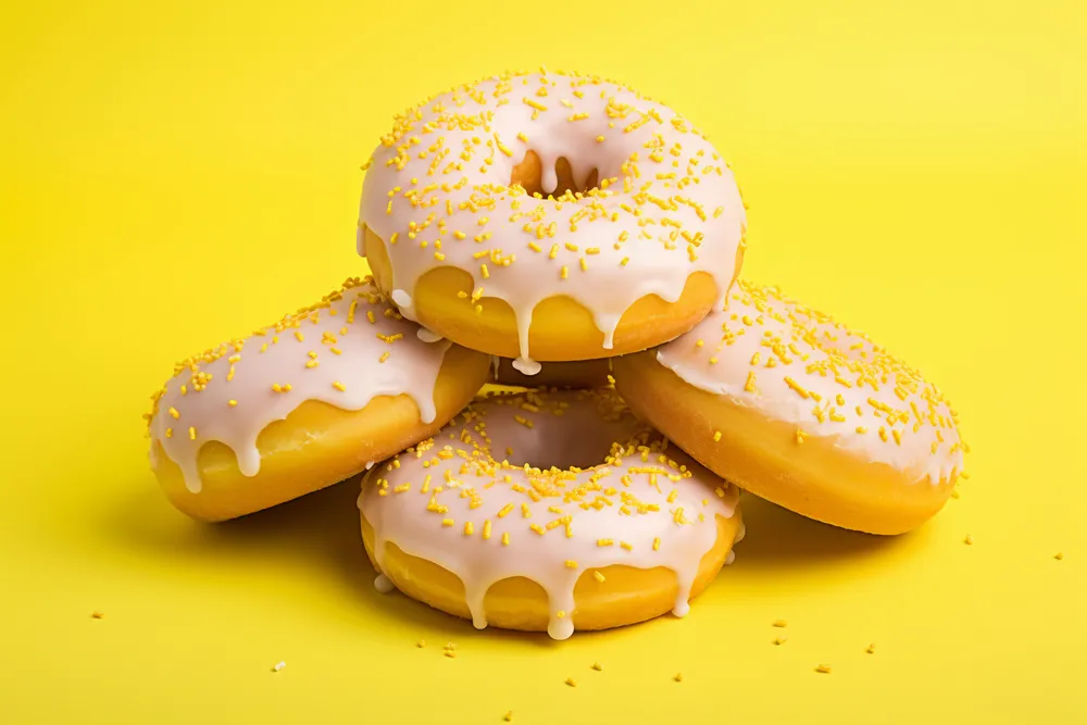 donas con glaseado y chispas