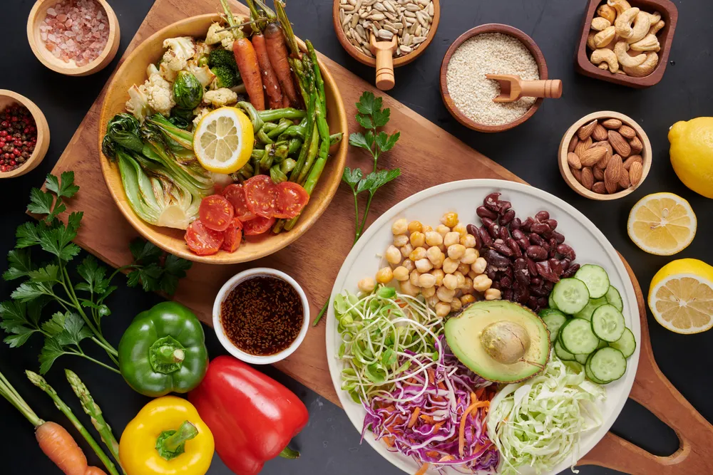 Ejemplos de comidas incluidas en una dieta equilibrada.