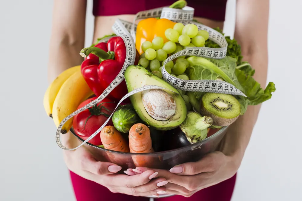 frutas y verduras en una dieta contra el hambre