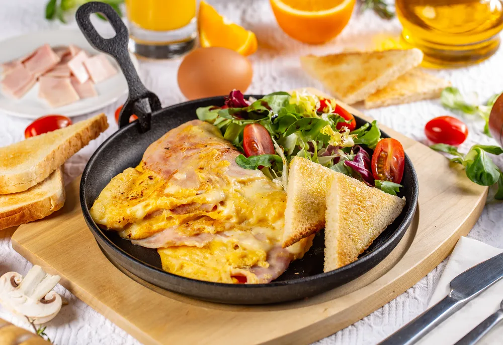 tortilla suave con jamón y queso