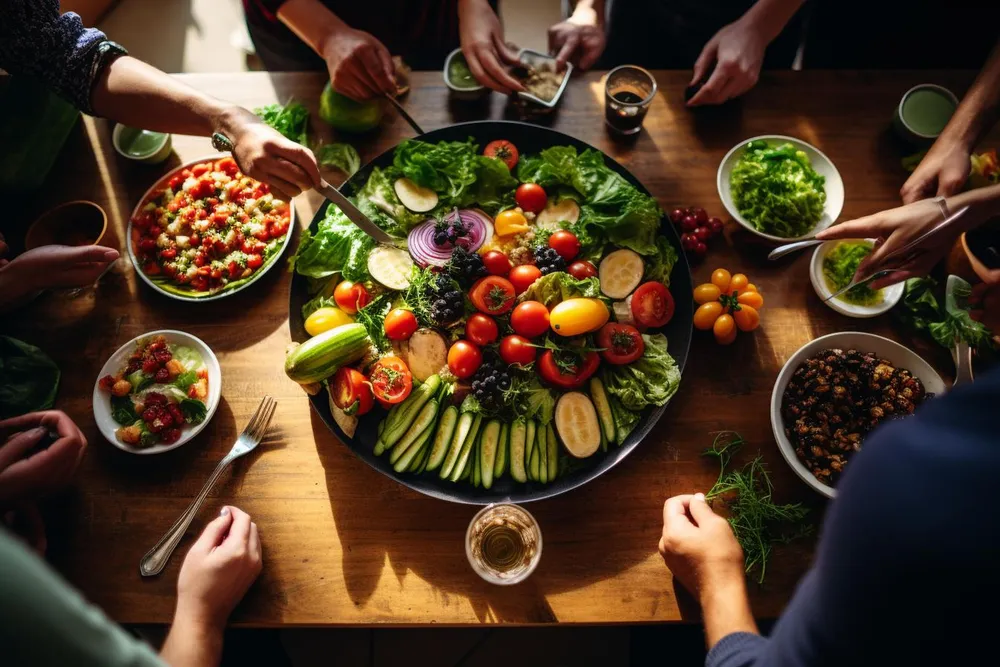 verduras como merienda en una fiesta