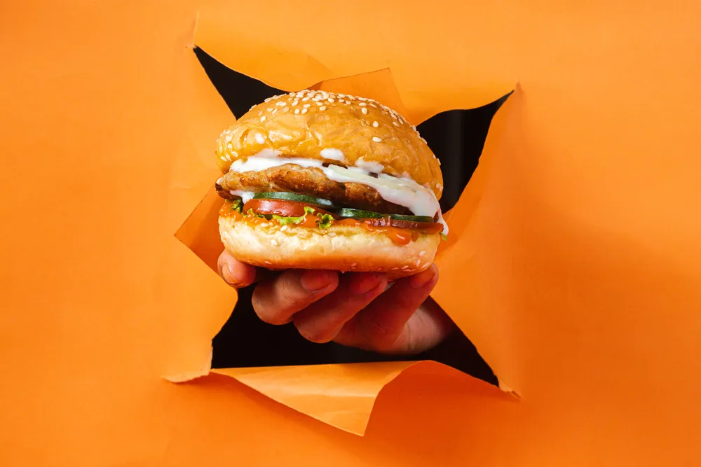 hamburguesa, es decir, comida rápida