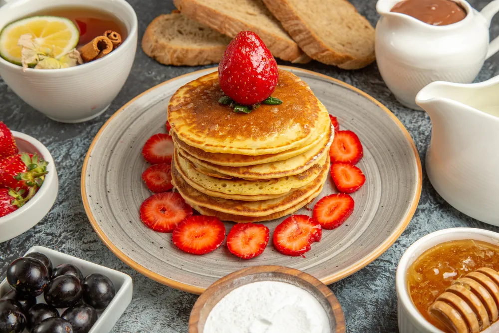 Tortitas americanas con fresas