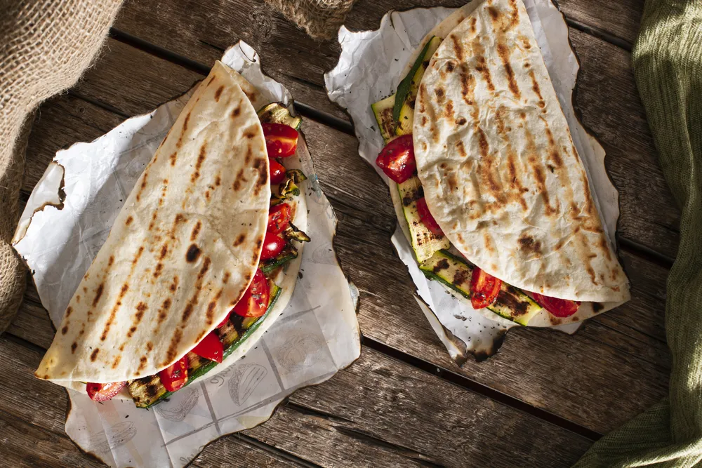 piadinas caseras con verduras