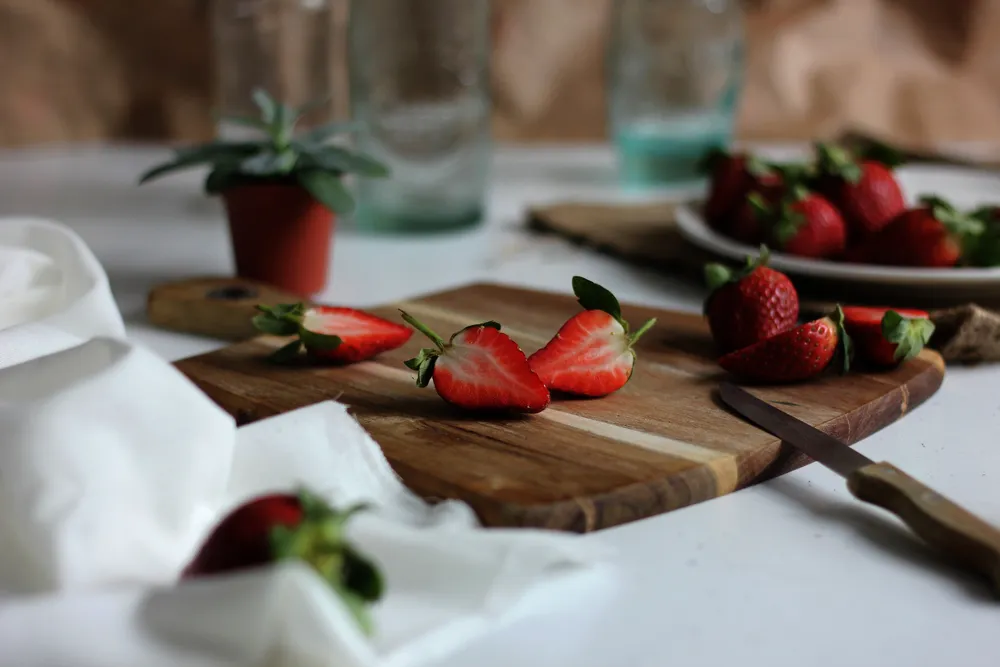 buena tarta casera de fresas